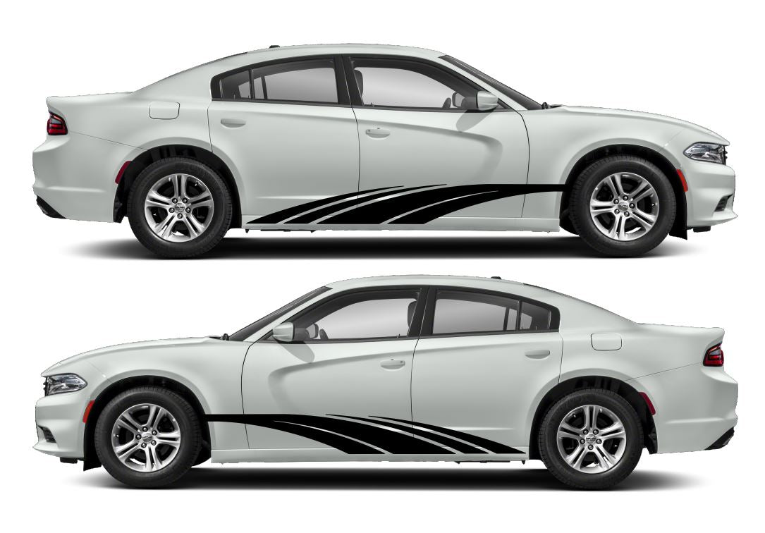 Wave Sweep Side Livery Air Release Vinyl Decal Kit #19 Fits Dodge Charger 2011-2023 Fusion Decals