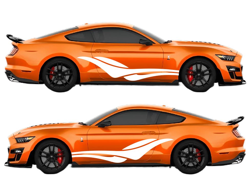 Dynamic Swoosh Style Racing Air Release Livery Kit #29 Fits Ford Mustang 2015 - 2023 Fusion Decals