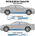 a car with a blue stripe on the side of it