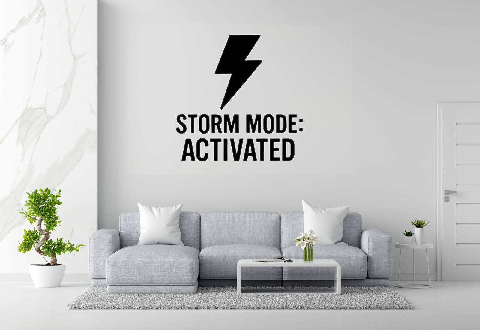 Lightning Bolt Wall Decal - Storm Mode Activated | Removable Vinyl Sticker