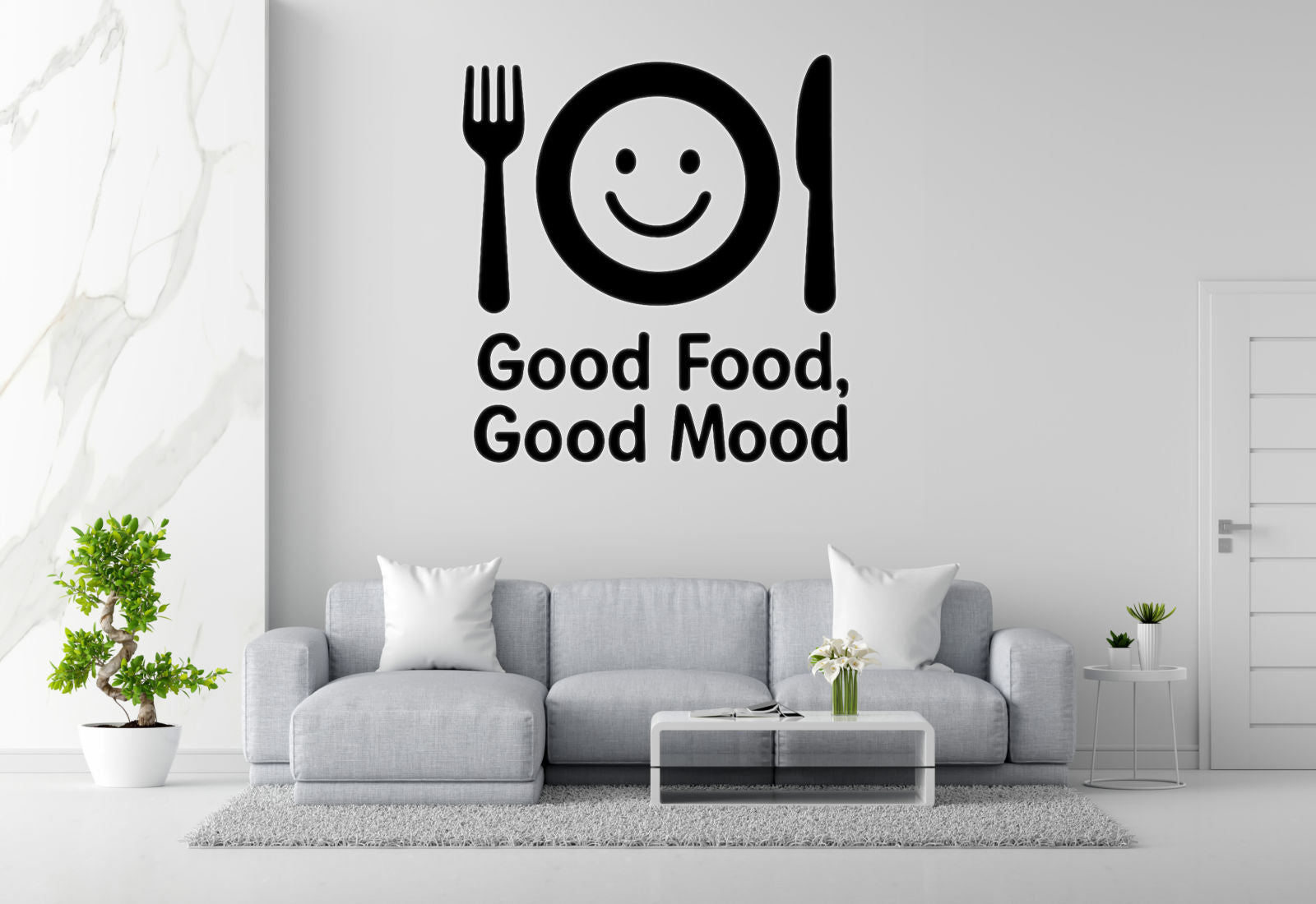 Good Food Good Mood Removable Vinyl Decal for Indoor Walls