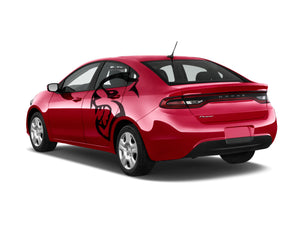 Hellcat Head Decals (Pair) 43" x 37" Self-Healing Vinyl Fits Dodge Dart 2011+