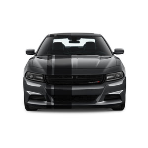 Dual Racing Stripes [3x] 4" , 2", 12" x 68" Self Healing Vinyl Fits All Vehicles