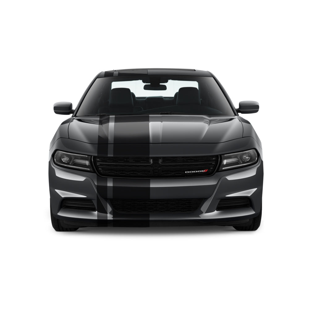 Dual Racing Stripes [3x] 4" , 2", 12" x 70" Self Healing Air Release Vinyl Fits All Vehicles