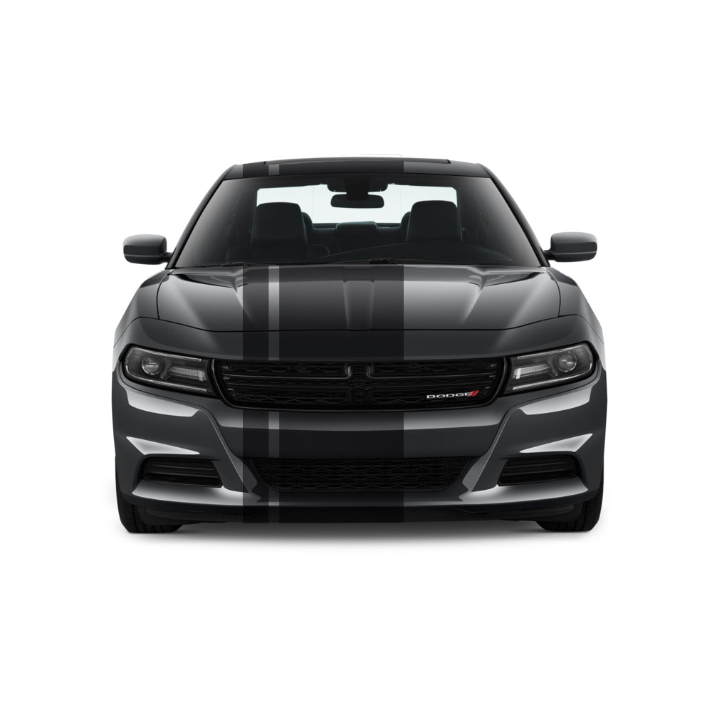 Dual Racing Stripes [3x] 5" , 2", 24" x 70" Self Healing Air Release Vinyl Fits All Vehicles