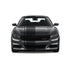 Dual Racing Stripes [3x] 2" , 2", 18" x 70" Self Healing Air Release Vinyl Fits All Vehicles