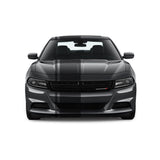 Dual Racing Stripes [3x] 2" , 2", 18" x 68" Self Healing Vinyl Fits All Vehicles