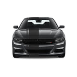 Dual Racing Stripes [3x] 2" , 2", 18" x 70" Self Healing Air Release Vinyl Fits All Vehicles
