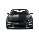Dual Racing Stripes [3x] 2" , 2", 24" x 68" Self Healing Vinyl Fits All Vehicles