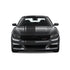 Dual Racing Stripes [3x] 2" , 2", 18" x 68" Self Healing Vinyl Fits All Vehicles