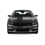Dual Racing Stripes [3x] 2" , 2", 18" x 68" Self Healing Vinyl Fits All Vehicles
