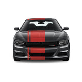 Dual Racing Stripes [3x] 3" , 2", 24" x 70" Self Healing Air Release Vinyl Fits All Vehicles