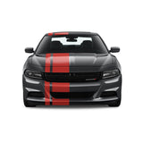 Dual Racing Stripes [3x] 4" , 2", 12" x 70" Self Healing Air Release Vinyl Fits All Vehicles