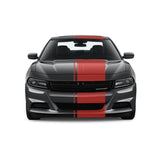 Dual Racing Stripes [3x] 1" , 2", 24" x 70" Self Healing Air Release Vinyl Fits All Vehicles