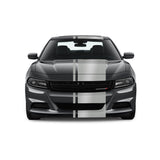 Dual Racing Stripes [3x] 2" , 2", 24" x 68" Self Healing Vinyl Fits All Vehicles