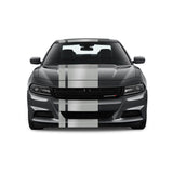 Dual Racing Stripes [3x] 5" , 2", 24" x 70" Self Healing Air Release Vinyl Fits All Vehicles
