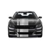 Dual Racing Stripes [3x] 5" , 2", 24" x 68" Self Healing Vinyl Fits All Vehicles