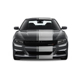 Dual Racing Stripes [3x] 1" , 2", 24" x 68" Self Healing Vinyl Fits All Vehicles