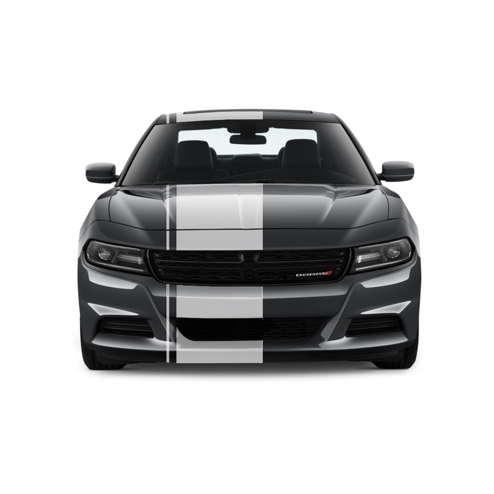 Dual Racing Stripes [3x] .75" , 2", 24" x 70" Self Healing Air Release Vinyl Fits All Vehicles