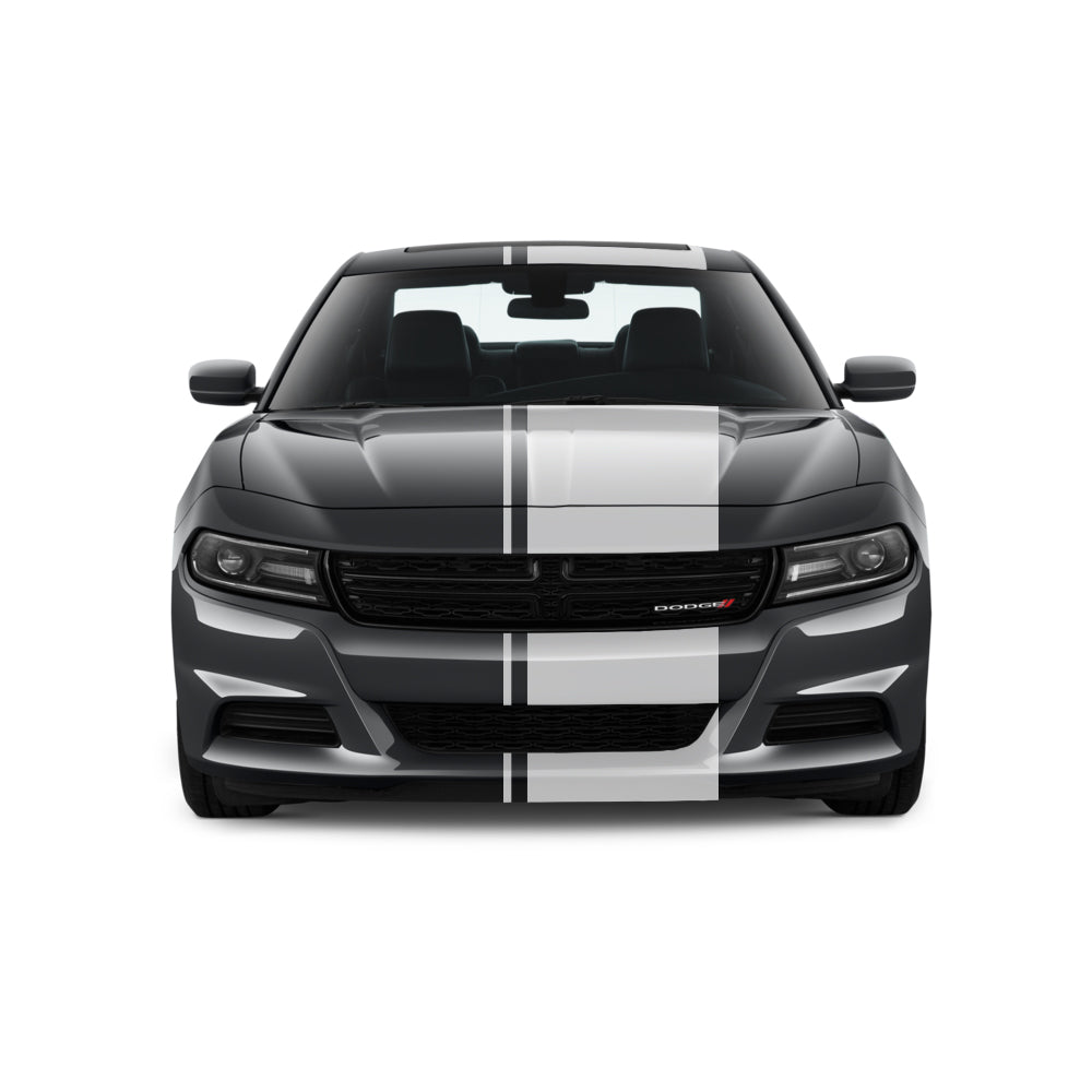 Dual Racing Stripes [3x] 1" , 2", 24" x 70" Self Healing Air Release Vinyl Fits All Vehicles