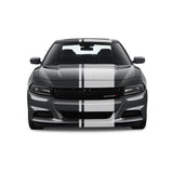Dual Racing Stripes [3x] 2" , 2", 24" x 68" Self Healing Vinyl Fits All Vehicles