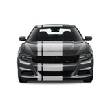 Dual Racing Stripes [3x] 5" , 2", 24" x 68" Self Healing Vinyl Fits All Vehicles