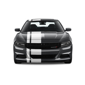 Dual Racing Stripes [3x] 4" , 2", 12" x 70" Self Healing Air Release Vinyl Fits All Vehicles
