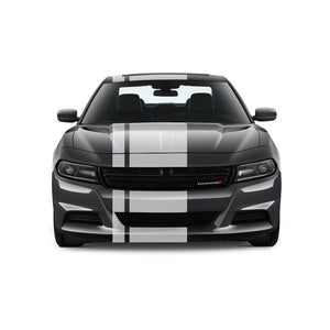 Dual Racing Stripes [3x] 5" , 2", 24" x 70" Self Healing Air Release Vinyl Fits All Vehicles