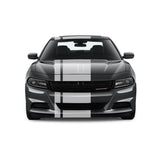 Dual Racing Stripes [3x] 5" , 2", 24" x 70" Self Healing Air Release Vinyl Fits All Vehicles