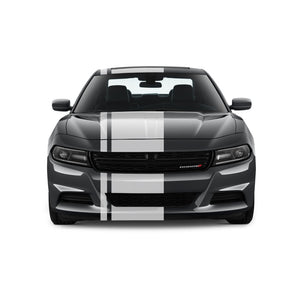 Dual Racing Stripes [3x] 3" , 2", 24" x 70" Self Healing Air Release Vinyl Fits All Vehicles