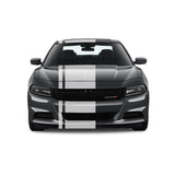 Dual Racing Stripes [3x] 3" , 2", 24" x 70" Self Healing Air Release Vinyl Fits All Vehicles