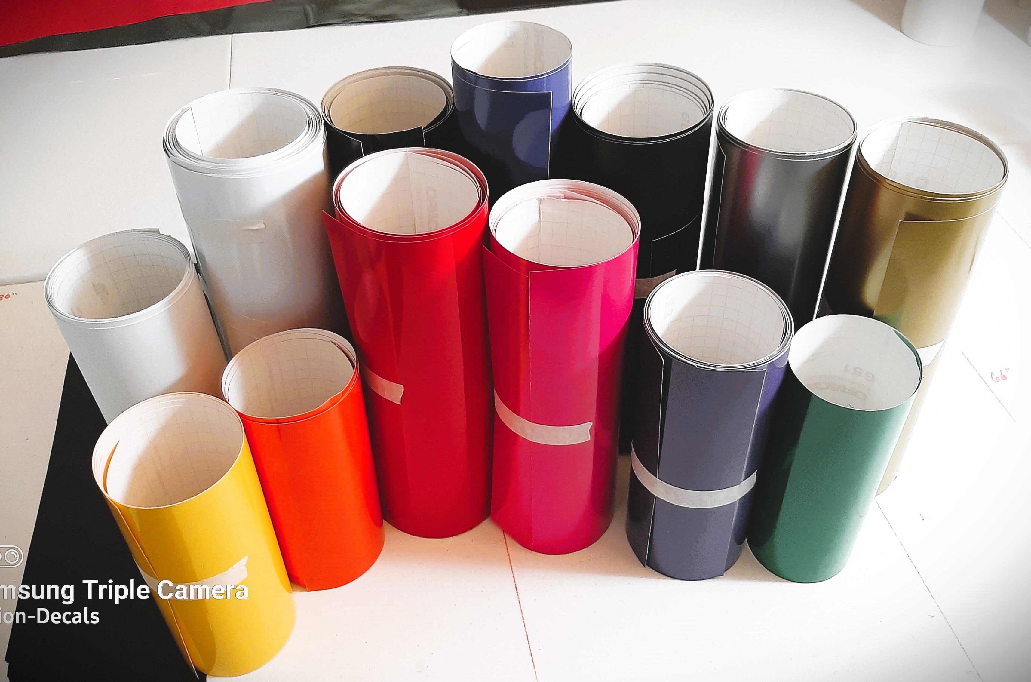 Long ORACAL 651 permanent craft vinyl remnants in assorted colors