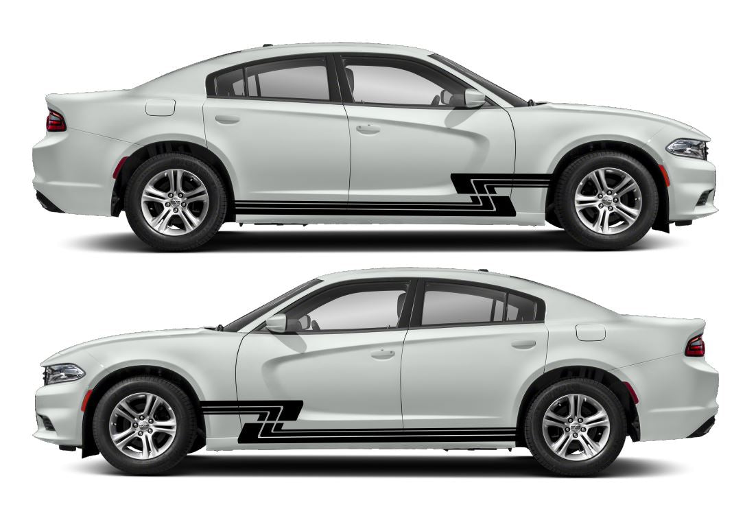 Retro Modern Side Livery Air Release Vinyl Decal Kit #20 Fits Dodge Charger 2011-2023 Fusion Decals