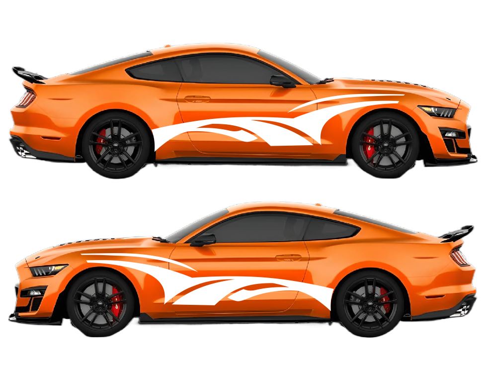 Aggressive Wave Style Air Release Livery Kit #20 Fits Ford Mustang 2015 - 2023 Fusion Decals