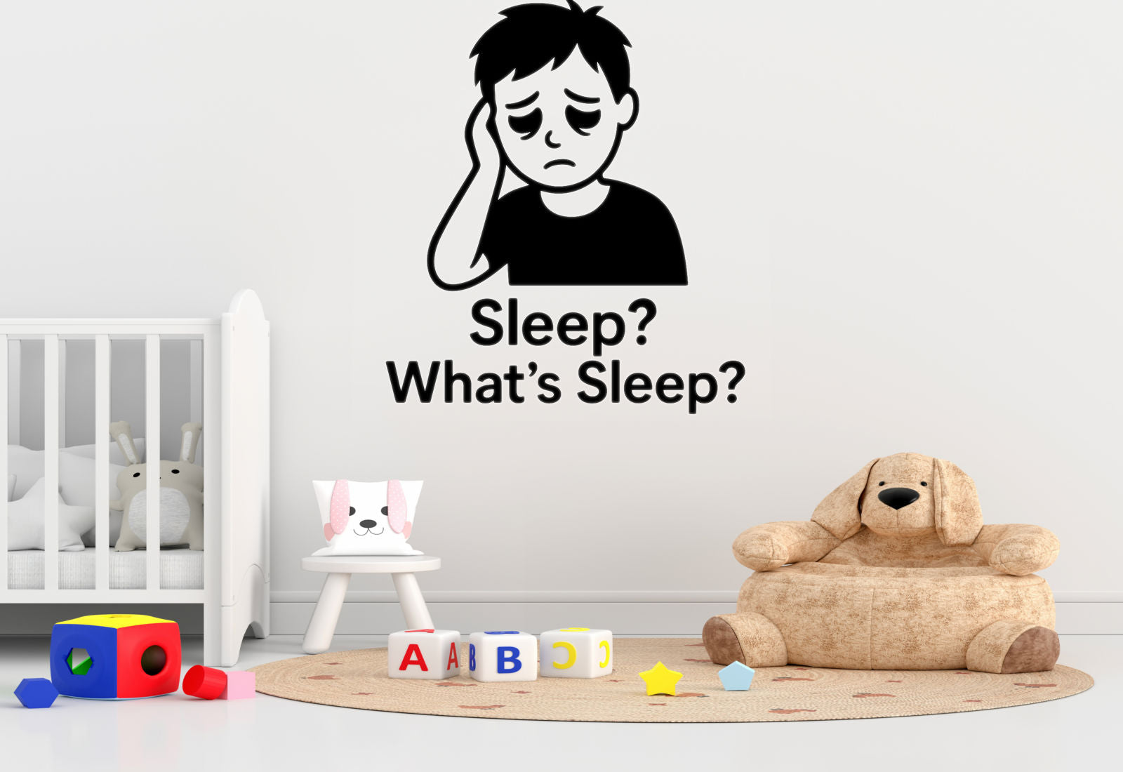 Sleep? What's Sleep? - Funny Baby Room Wall Decal Vinyl Sticker Removable
