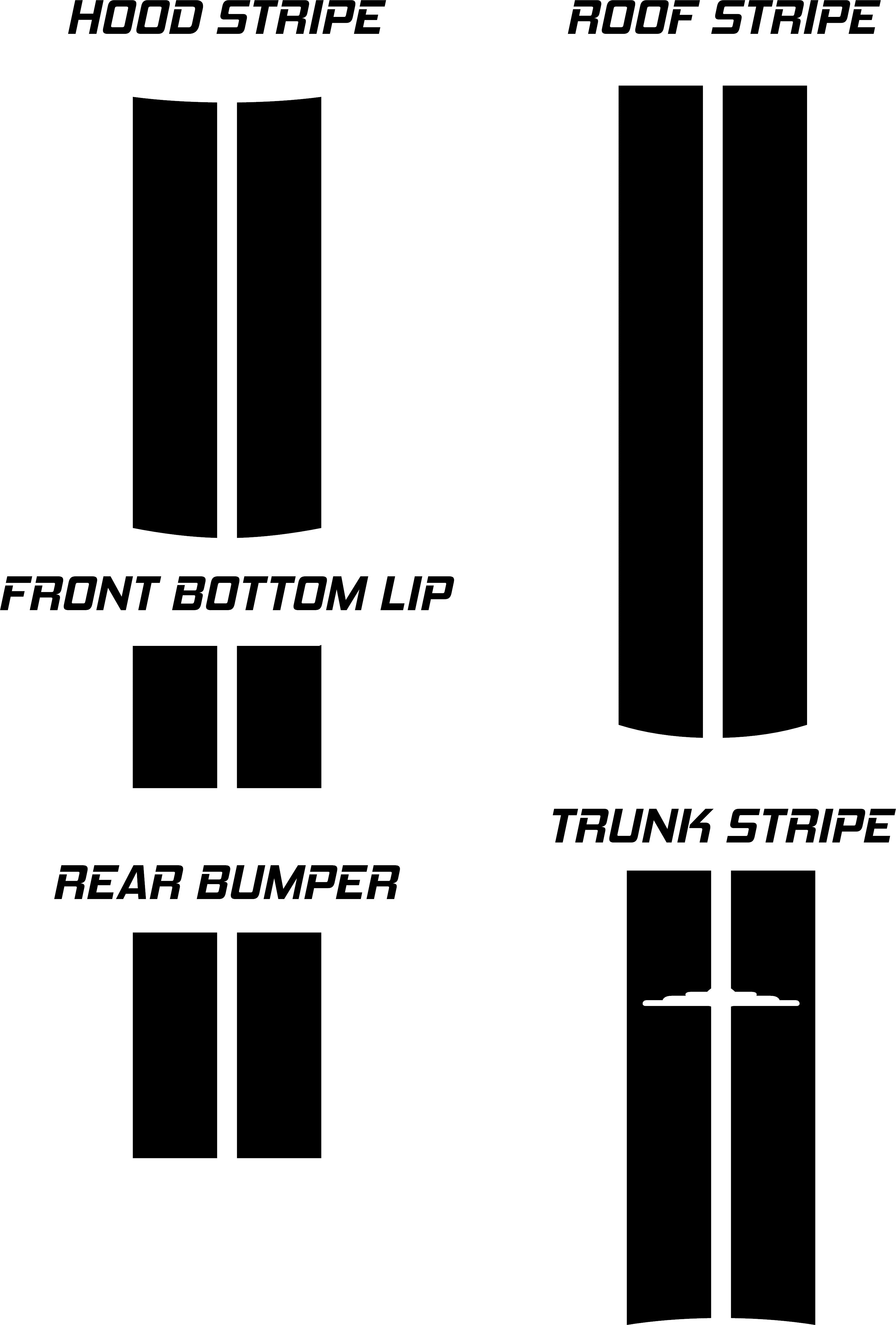Dual 10" Racing Stripes Self Healing Vinyl fits Chrysler 300 2005 to 2010