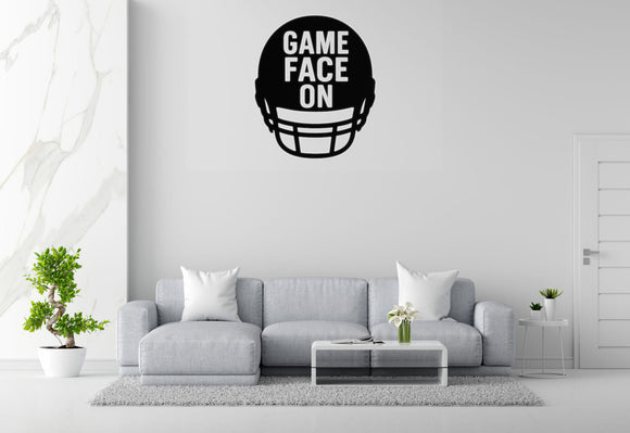 Game Face On - Football Sports Wall Decal Vinyl Sticker Removable