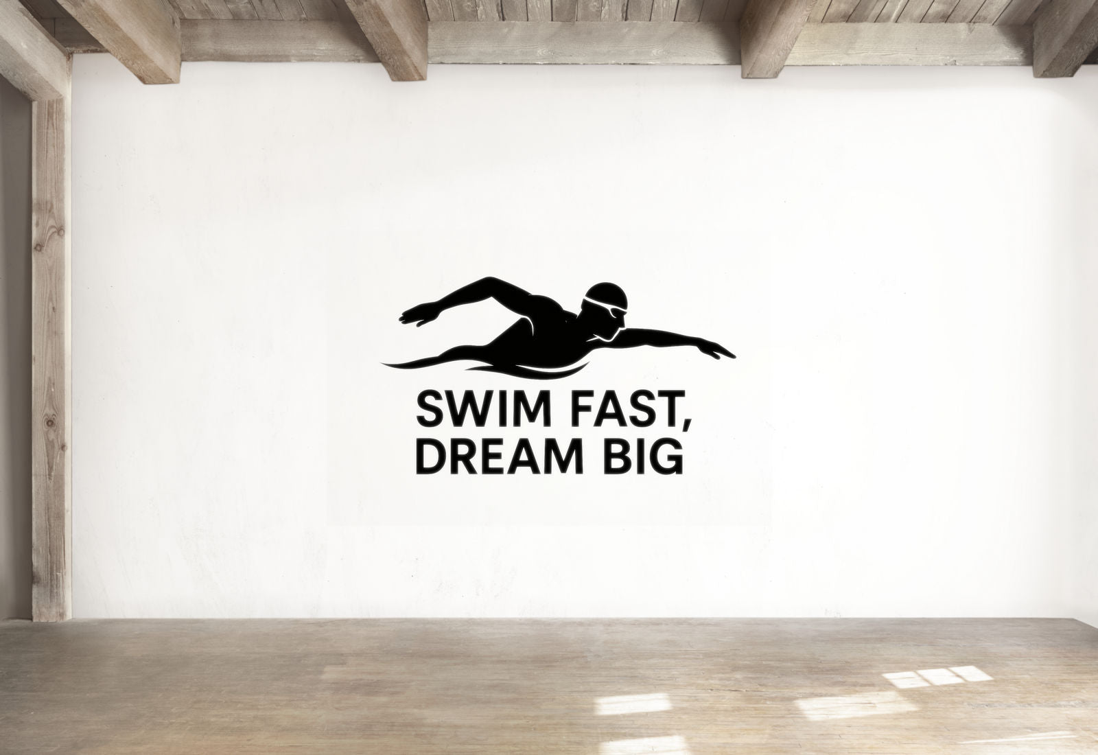 Swim Fast, Dream Big - Swimming Sports Wall Decal Vinyl Sticker Removable