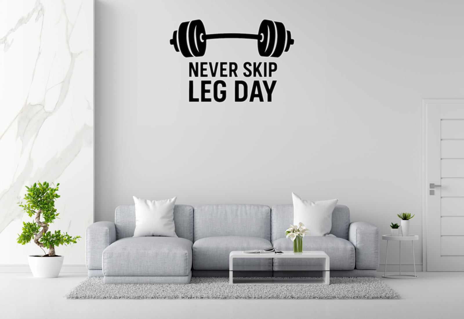 Never Skip Leg Day - Fitness Sports Wall Decal Vinyl Sticker Removable