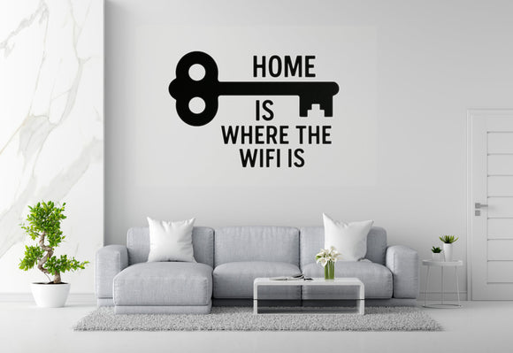 Home Is Where The WiFi Is - Key Modern Home Wall Decal Vinyl Sticker Removable