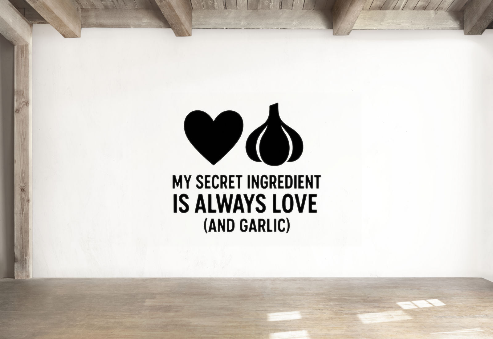My Secret Ingredient Is Always Love (And Garlic) - Funny Kitchen Wall Decal Vinyl Sticker Removable