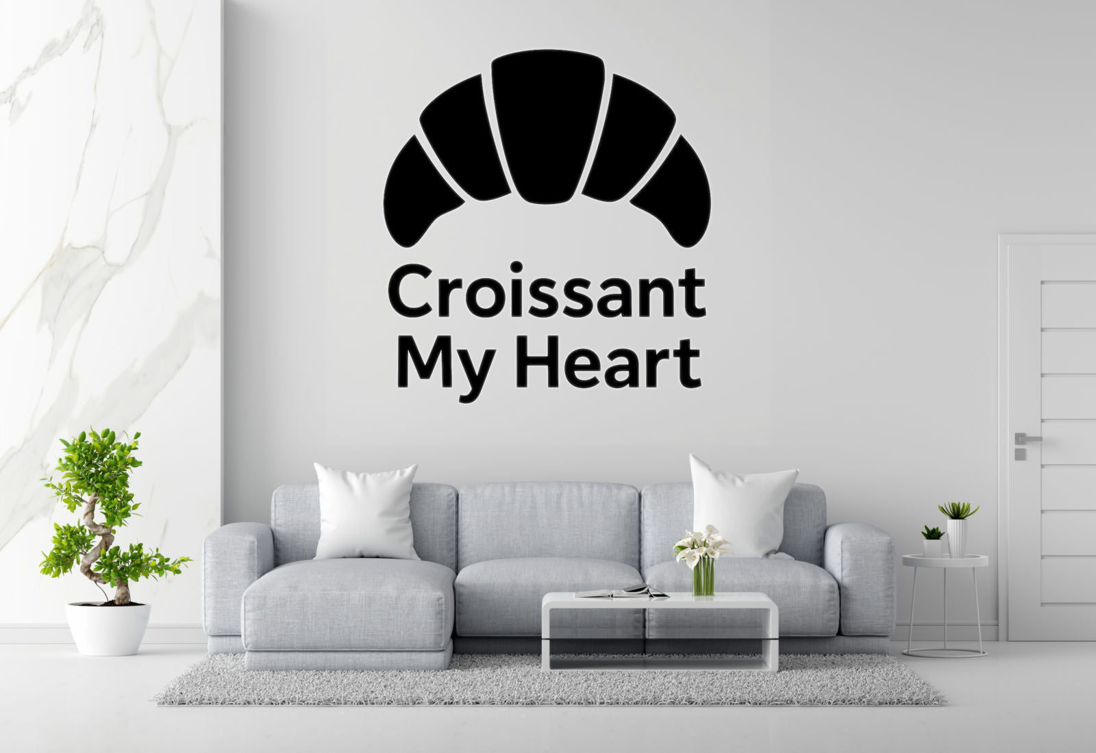 Croissant My Heart Removable Vinyl Decal for Indoor Walls