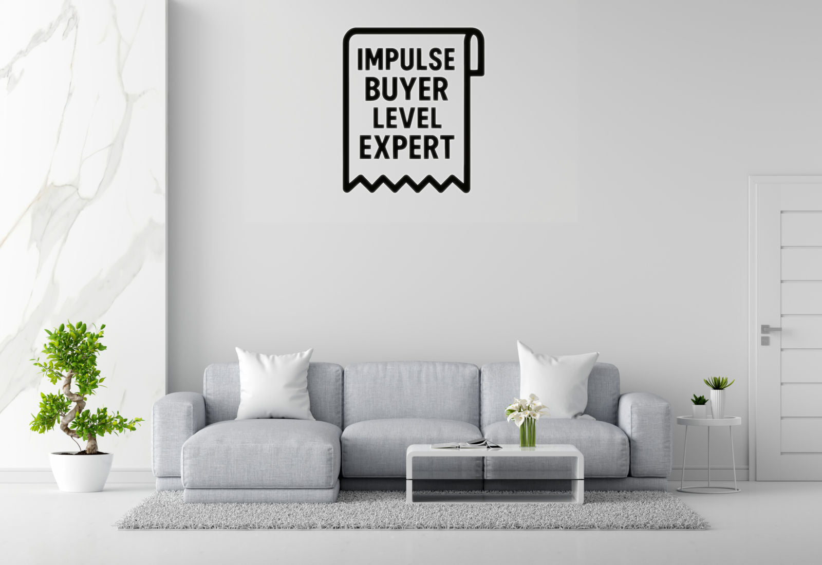 Impulse Buyer Level Expert - Funny Banking Wall Decal Vinyl Sticker Removable