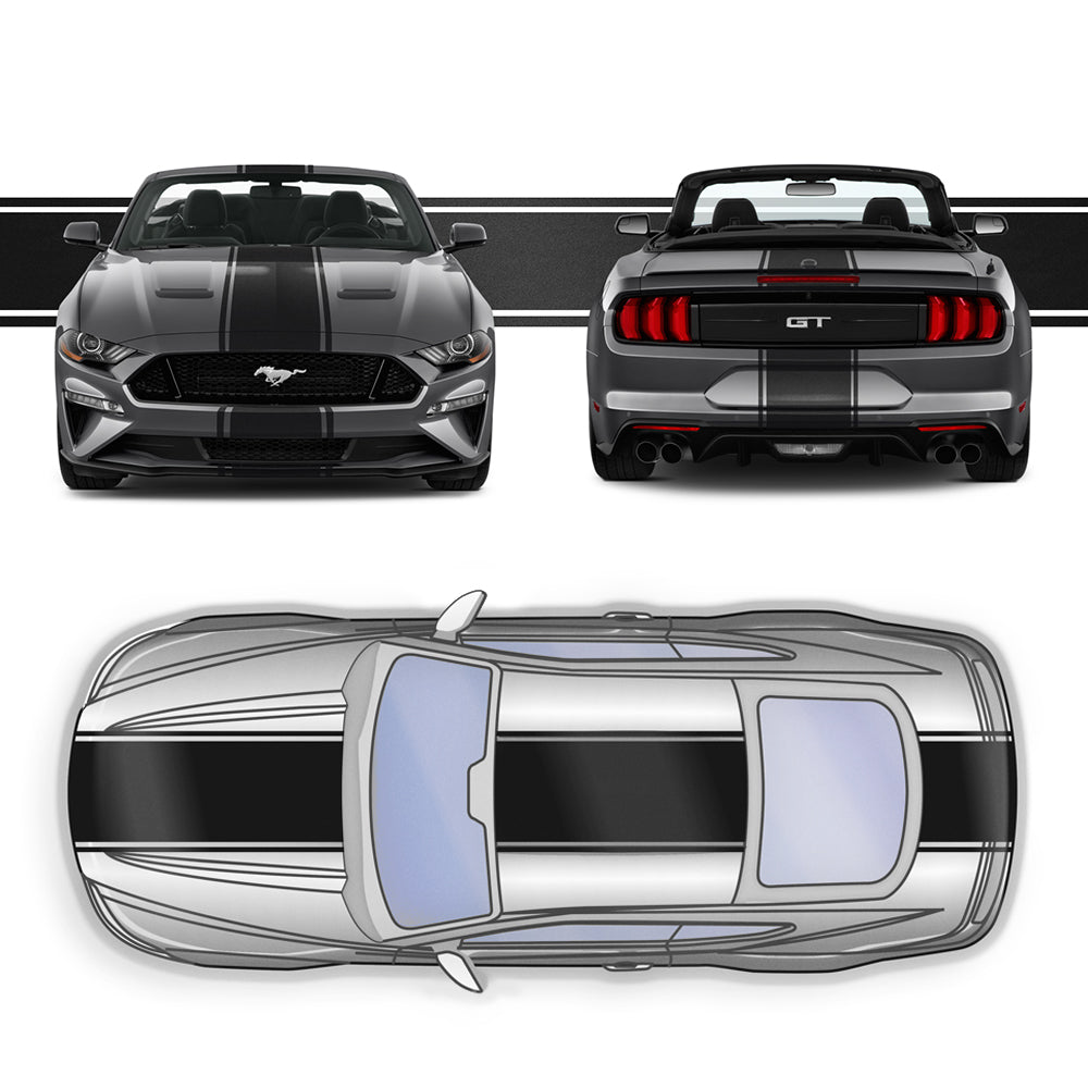 20" Racing Stripes w/pins Self Healing fits Ford Mustang Convertible 2015 - 2023