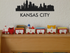Cityscape Kansas City with Text Vinyl Decal Removable Matte Finish Skyline Decore for Indoor Walls