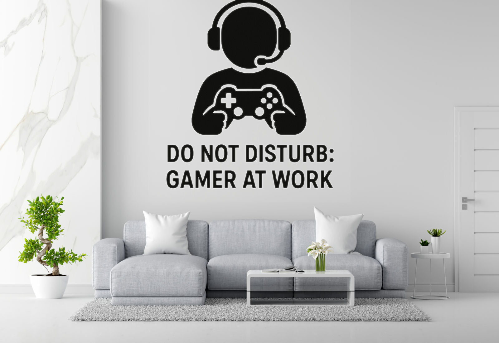 Do Not Disturb: Gamer At Work - Funny Gamer Wall Decal Vinyl Sticker Removable