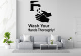 Wash Your Hands Thoroughly! - Funny Bathroom Wall Decal Vinyl Sticker Removable