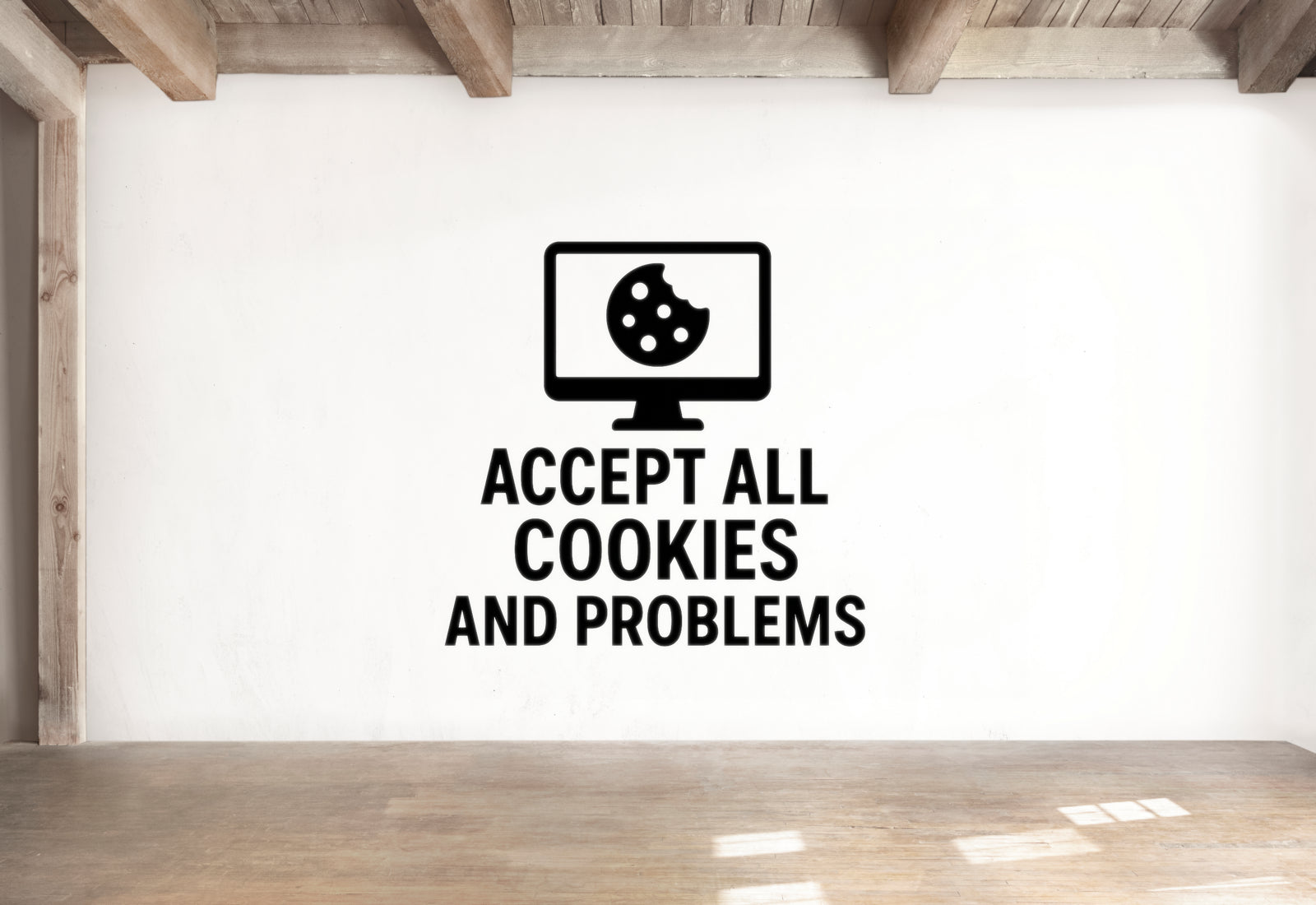 Accept All Cookies And Problems - Internet Cookie Wall Decal Vinyl Sticker Removable