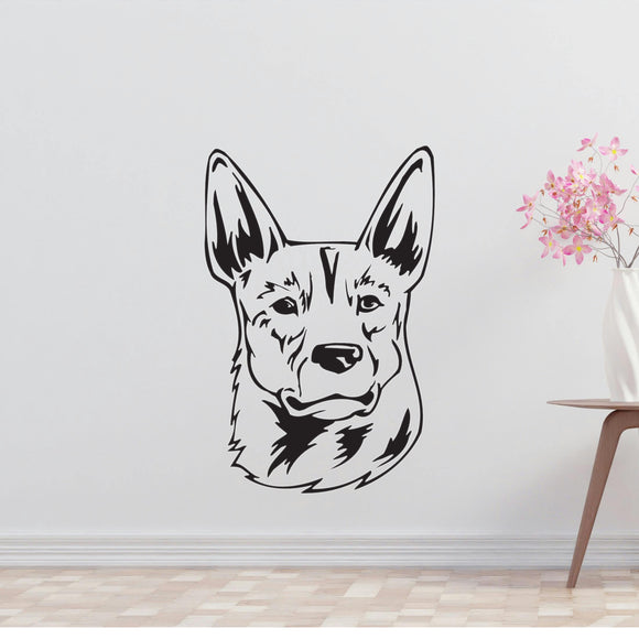 a wall decal of a german shepard dog