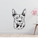 a wall decal of a german shepard dog